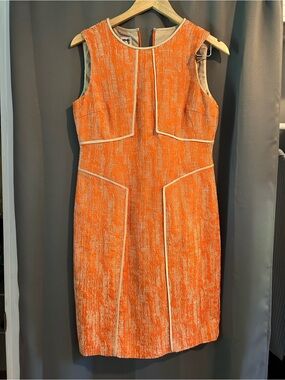 Orange/tan pencil sleeveless dress size 4